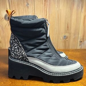 Dolce Vita Black and Gray Quilted Winter Boots
